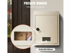 Buzón|Buzón de Pared SucceBuy 31.8 x 16 x 42.9 cm, Buzón de Acero Robusto con Cerradura de Combinación, – Almacenamiento Seguro del Correo