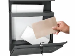 ECD Germany Buzón moderno antracita + compartimento para periódicos 2 llaves Gris Clearance