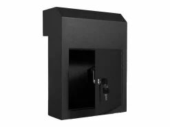 Buzón para Dejar Llaves a Través de la Puerta de SucceBuy de 30.5x15.2x40.6cm con Cerradura con Llave, Color Negro Hot