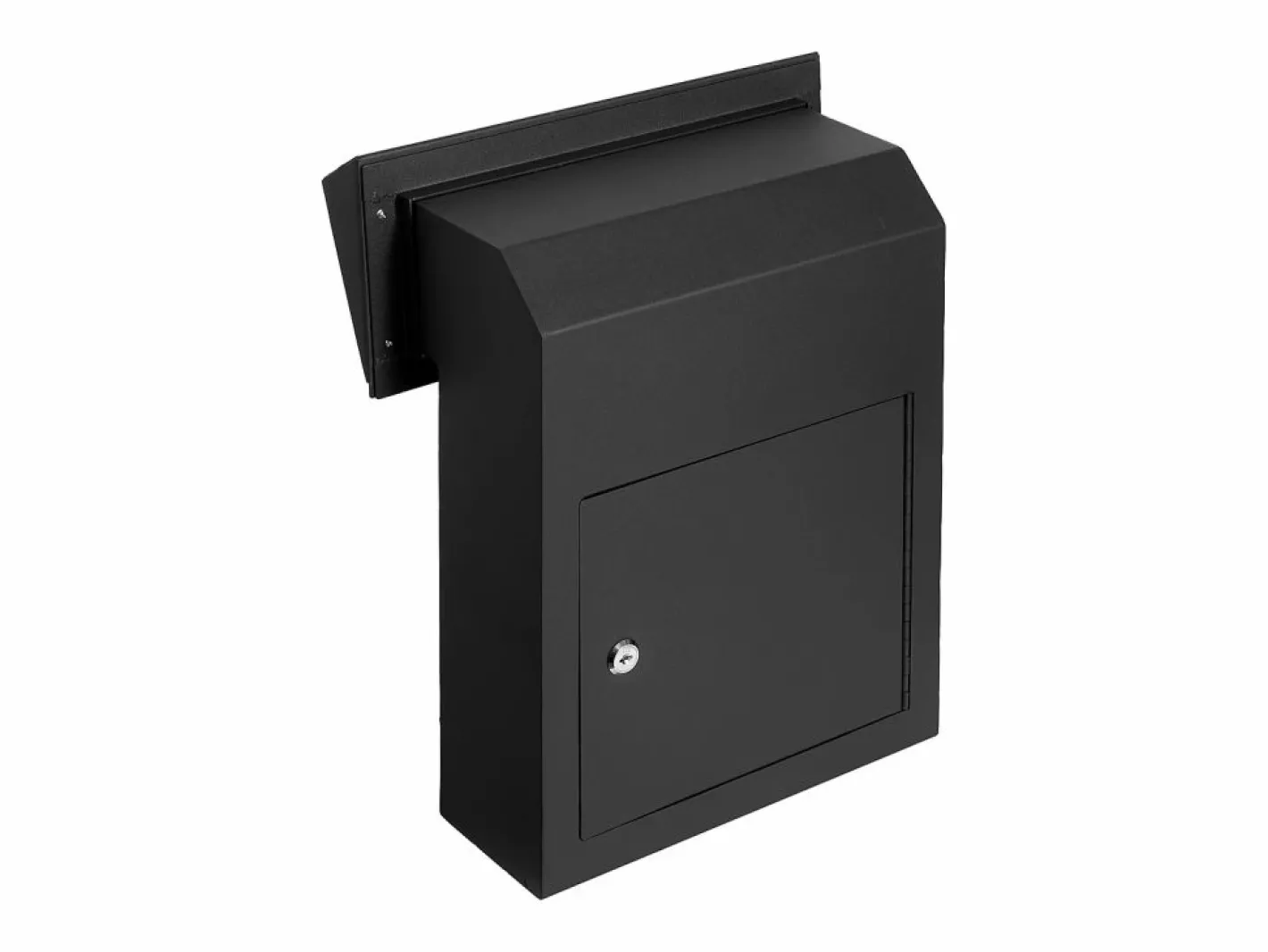 Buzón para Dejar Llaves a Través de la Puerta de SucceBuy de 30.5x15.2x40.6cm con Cerradura con Llave, Color Negro Hot