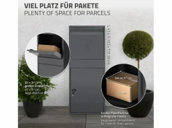 Buzón para paquetes antracita acero galvanizado compartimento solapa paquetería^ML-DESIGN Sale