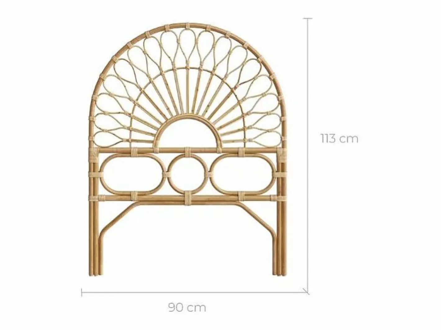 Rendez-Vous Déco Cabecera de 90 cm en ratán natural - Bahia Marru00f3n Best