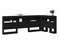 Clicnbuy Cabecero Y Puente De Cama|Cabecera de almacenamiento con estante Roble 100 cm