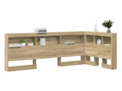 Clicnbuy Cabecera de almacenamiento con estante Roble Sonoma 90 cm Marru00f3n Hot