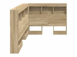 Clicnbuy Cabecera de almacenamiento con estante Roble Sonoma 90 cm Marru00f3n Hot