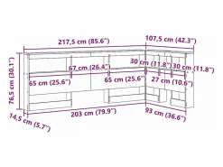 Clicnbuy Cabecera de almacenamiento con estante Roble Sonoma 90 cm Marru00f3n Hot