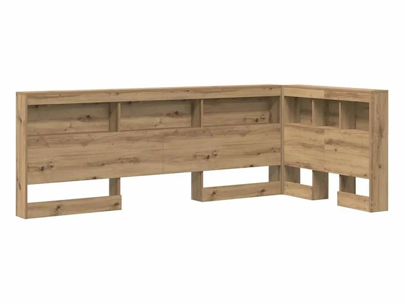 Clicnbuy Cabecero Y Puente De Cama|Cabecera de almacenamiento con estante Roble artisan 90 cm