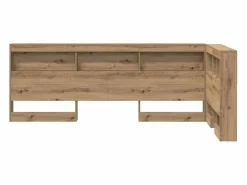 Clicnbuy Cabecero Y Puente De Cama|Cabecera de almacenamiento con estante Roble artisan 90 cm