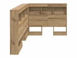 Clicnbuy Cabecero Y Puente De Cama|Cabecera de almacenamiento con estante Roble artisan 90 cm