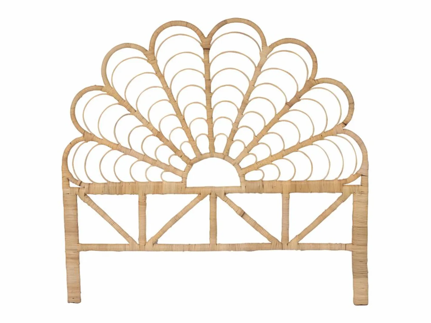 Vente-unique Cabecero Y Puente De Cama|Cabecero 140 cm de ratán color natural FLOSIA