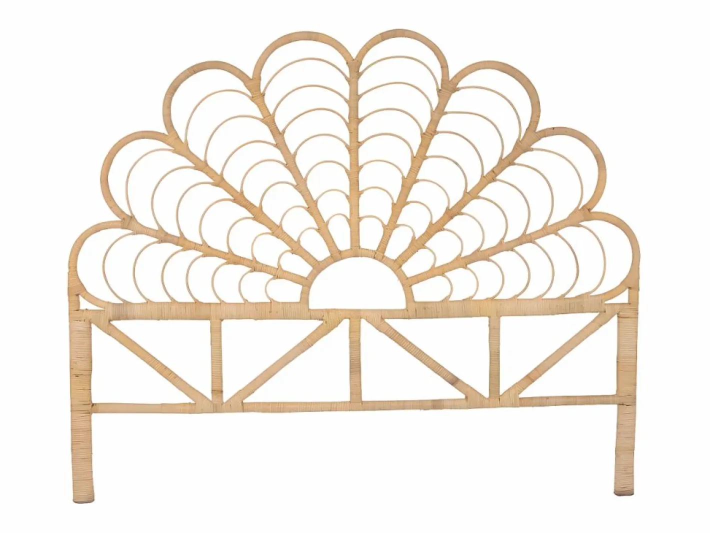 Vente-unique Cabecero Y Puente De Cama|Cabecero 160 cm de ratán color natural FLOSIA