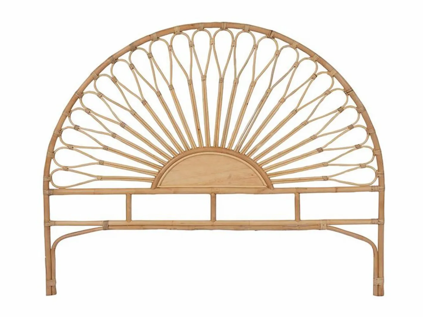 Vente-unique Cabecero Y Puente De Cama|Cabecero 160 cm de ratán color natural - SOLIA