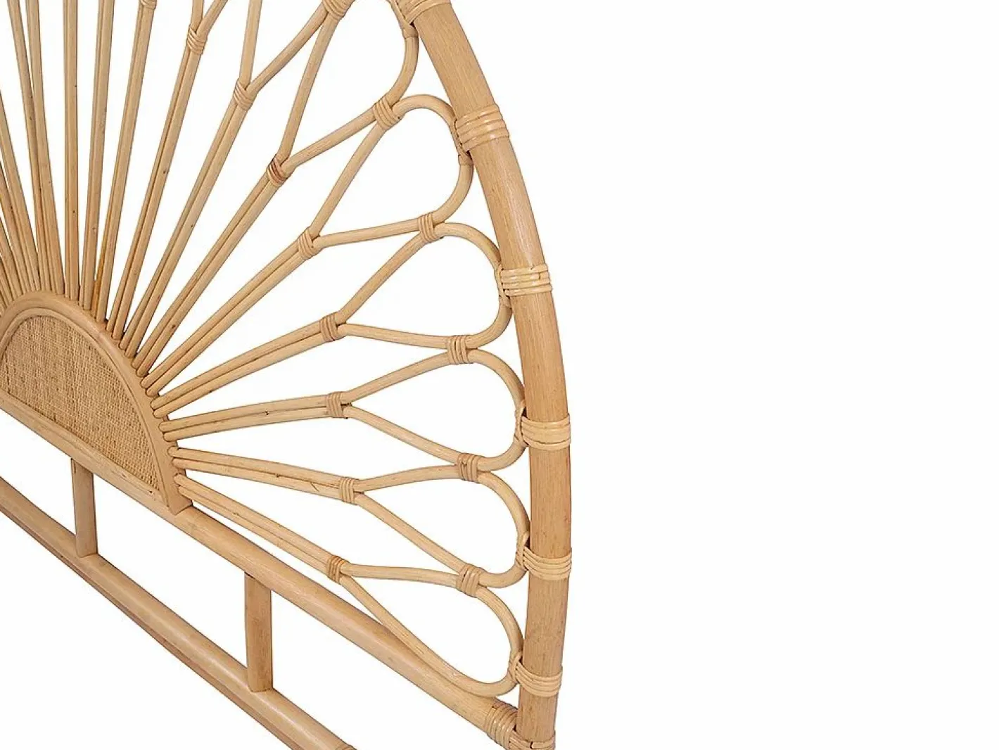 Vente-unique Cabecero Y Puente De Cama|Cabecero 160 cm de ratán color natural - SOLIA