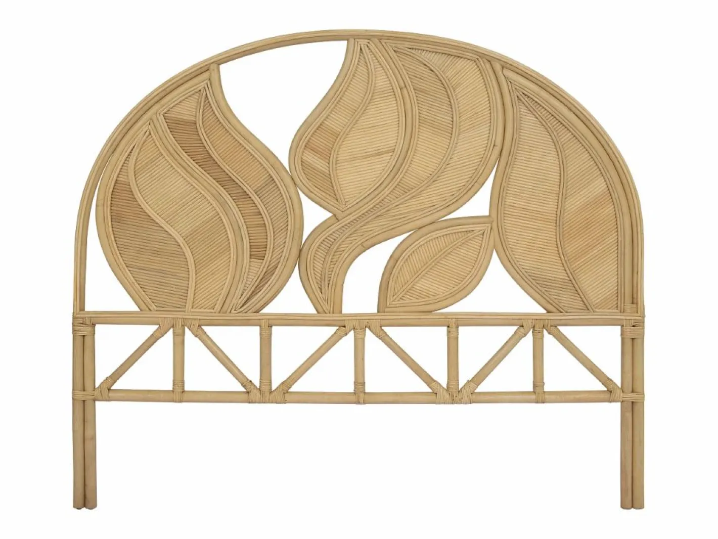 Vente-unique Cabecero Y Puente De Cama|Cabecero 160 cm de ratán de color natural - FLERIO
