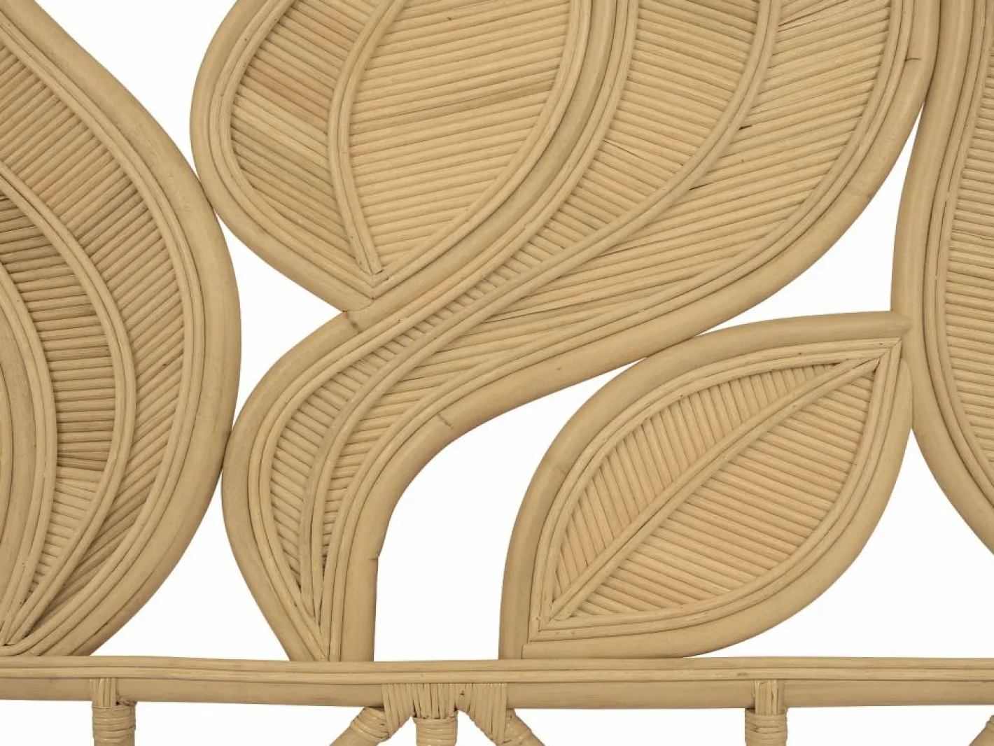 Vente-unique Cabecero Y Puente De Cama|Cabecero 160 cm de ratán de color natural - FLERIO