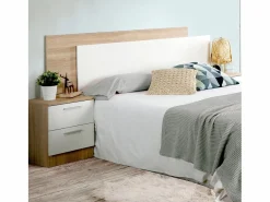 Cabecero Cama en Color Roble - Blanco (Largo 185 cm/Alto 50 cm/Grosor 3 cm) - Buyqualia Color natural claro / Blanco Hot