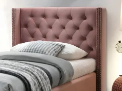 Cabecero cama tapizado 90x200 cm terciopelo + colchón - MASSIMO^Vente-unique