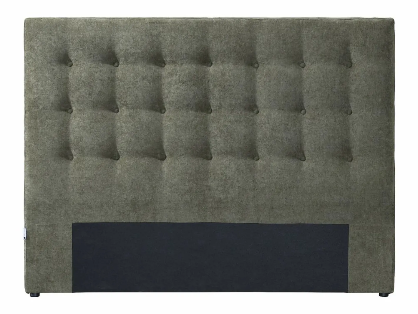 Vente-unique Cabecero capitoné 140 cm de tela oliva - FRANCESCO Verde Outlet