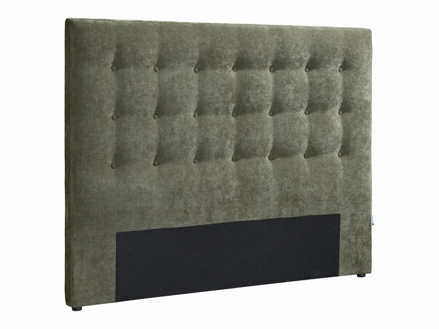 Vente-unique Cabecero capitoné 140 cm de tela oliva - FRANCESCO Verde Outlet