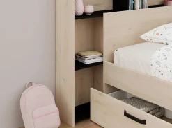 Cabecero con compartimentos 140 cm - Color: natural y negro - KINSELIA^Vente-unique Sale