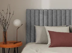 Vente-unique Cabecero Y Puente De Cama|Cabecero con costuras verticales 160 cm tela SARAH