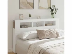 vidaxl Cabecero con LED madera de ingeniería 180x18,5x103,5 cm Blanco Hot