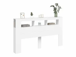 vidaxl Cabecero con LED madera de ingeniería 180x18,5x103,5 cm Blanco Hot
