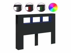 vidaxl Cabecero con LED madera de ingeniería 140x18,5x103,5 cm Negro Online