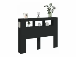 vidaxl Cabecero con LED madera de ingeniería 140x18,5x103,5 cm Negro Online