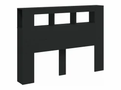 vidaxl Cabecero con LED madera de ingeniería 140x18,5x103,5 cm Negro Online