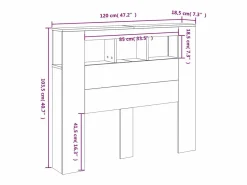 vidaxl Cabecero Y Puente De Cama|Cabecero con LED madera de ingeniería 120x18,5x103,5 cm