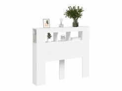 vidaxl Cabecero Y Puente De Cama|Cabecero con LED madera de ingeniería 120x18,5x103,5 cm
