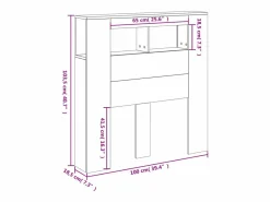 vidaxl Cabecero Y Puente De Cama|Cabecero con LED madera de ingeniería 100x18,5x103,5 cm