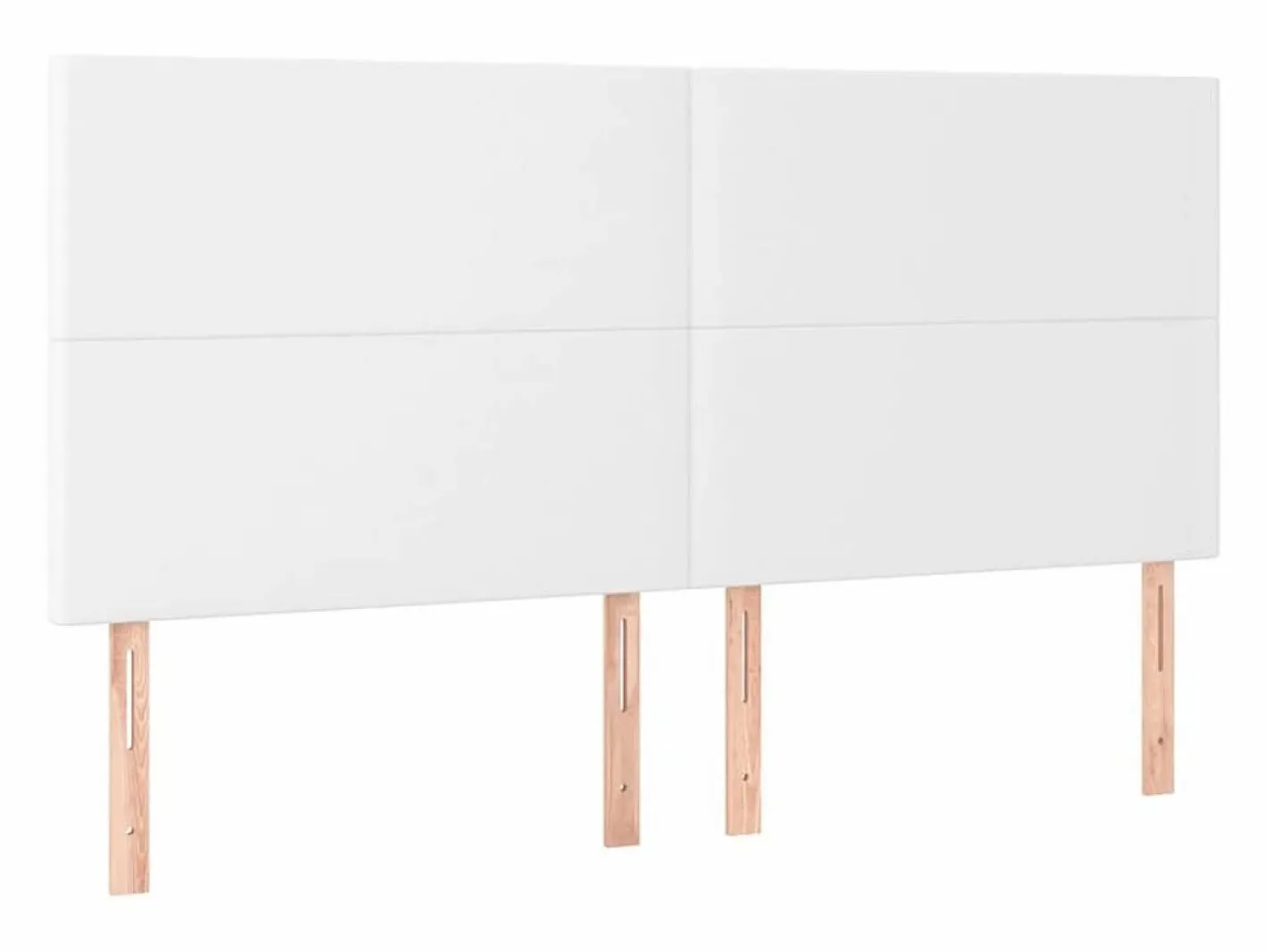 Clicnbuy Cabecero con luces LED cuero sintético 160x5x118/128 cm Blanco Hot