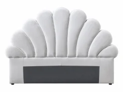 Vente-unique Cabecero concha 140 cm de terciopelo - MOANA Blanco