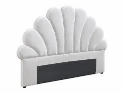 Vente-unique Cabecero concha 140 cm de terciopelo - MOANA Blanco