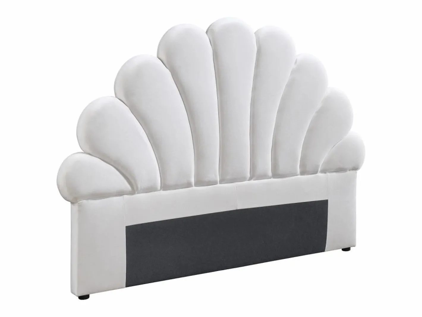Vente-unique Cabecero concha 140 cm de terciopelo - MOANA Blanco