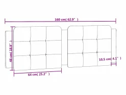 Cabecero de cama acolchado cuero sintético blanco 160 cm^Clicnbuy Sale