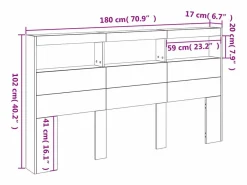 Cabecero de cama con LED 180x17x102 cm^vidaxl Sale