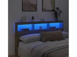 Cabecero de cama con LED roble Sonoma 180x17x102 cm^Clicnbuy Discount