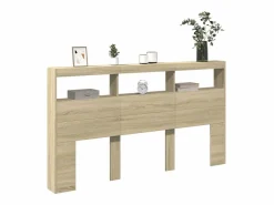 Cabecero de cama con LED roble Sonoma 180x17x102 cm^Clicnbuy Discount