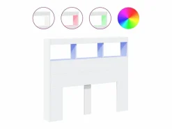 Clicnbuy Cabecero Y Puente De Cama|Cabecero de cama con LED 120x17x102 cm