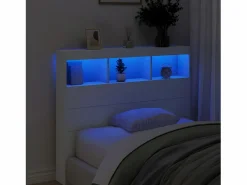 Clicnbuy Cabecero Y Puente De Cama|Cabecero de cama con LED 120x17x102 cm
