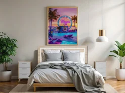 Cabecero de 155x60cm para Camas de 135 a 150 y Dos mesitas de Noche (Pata Alta, 3 Cajones) - Buyqualia Color natural claro / Blanco Hot