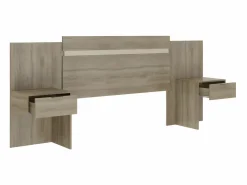 Vente-unique Cabecero extensible con mesas de noche y 2 cajones 140/160 cm natural. PARATI Color natural claro Outlet