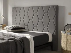 Eccox Cabecero Ágata para Cama de 120 de Tela 154x115x8.. Gris Sale