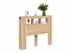 vidaxl Cabecero Y Puente De Cama|Cabecero LED madera ingeniería roble Sonoma 120x18,5x103,5 cm