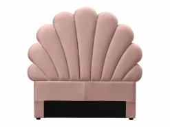 Vente-unique Muebles Niño|Cabecero Y Puente De Cama|Cabecero MOANA de 110 cm con diseño de conchas marinas en terciopelo rosa
