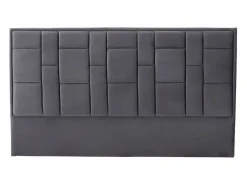Vente-unique Cabecero Y Puente De Cama|Cabecero moderno Hermine de 140 cm en terciopelo oscuro