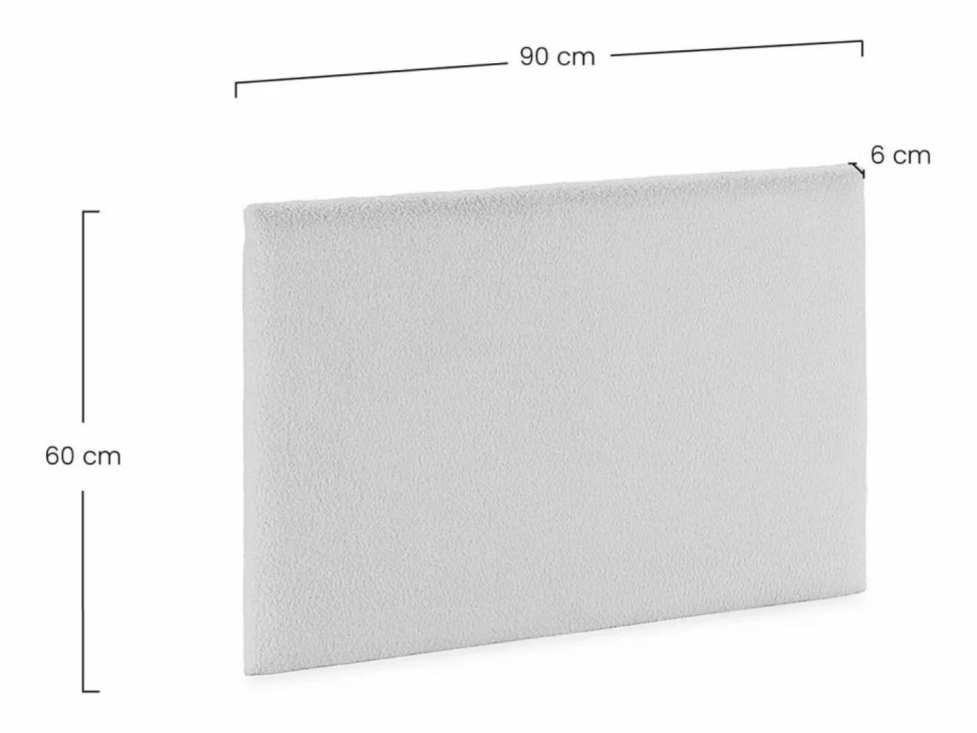 VS Venta-stock Cabecero Niebla 90x60 cm tela borreguito Beige Discount